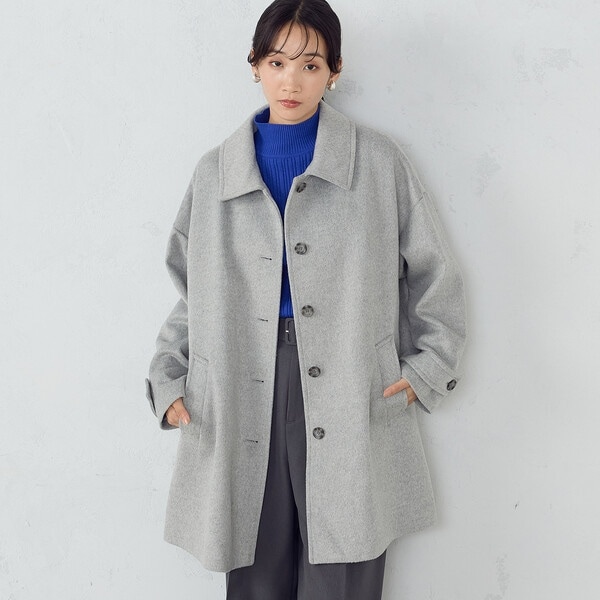 ウール混ビーバー ステンカラーコート | コムサイズム(COMME CA ISM