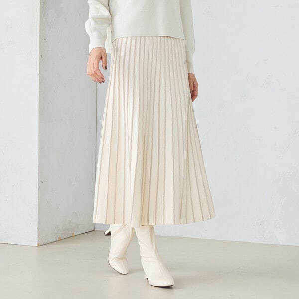 ラメニット プリーツスカート / セットアップ対応 | コムサイズム