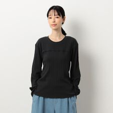 ランダムリブ　クルーネックＴシャツ　（長袖）