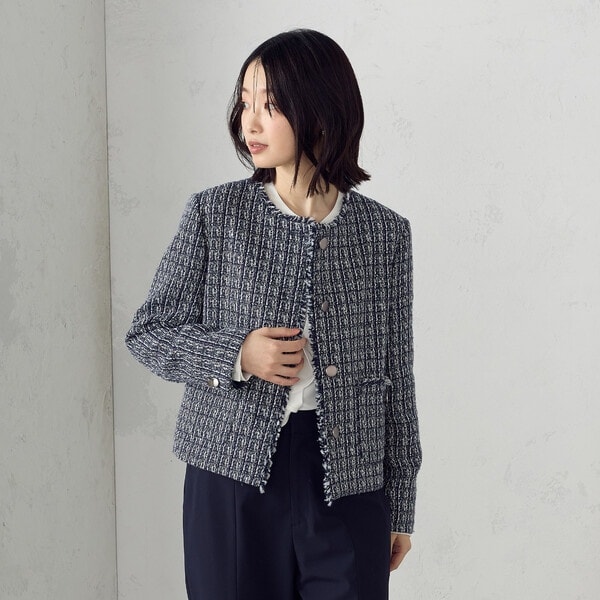 ファンシーツイード クロップドジャケット | コムサイズム(COMME CA