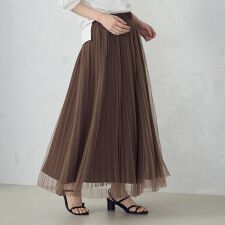 【リバーシブル】ポリエステルチュール　プリーツスカート