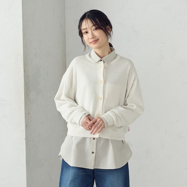 COMME CA ISM / コムサイズム コットンリネンニットカーディガン COMME CA ISM カーディガン リネン混 カーディガン レディース