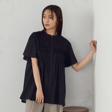 インドコットン　ピンタックブラウス