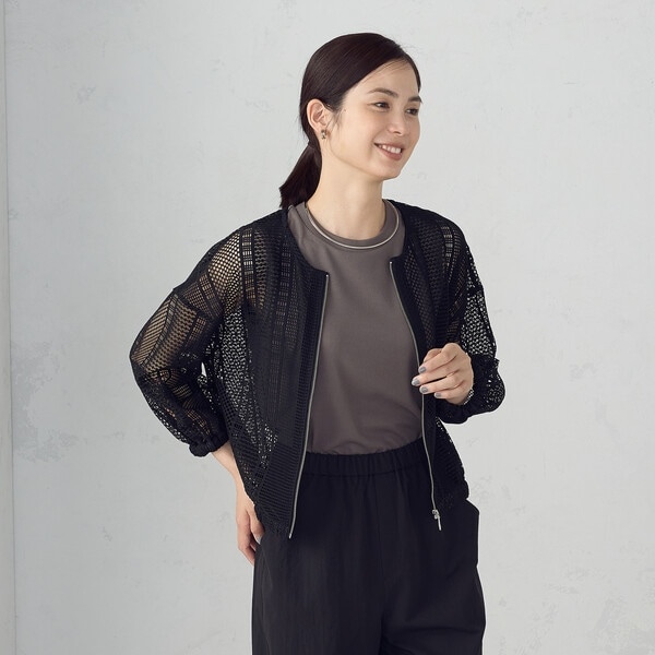 UNFILO×VERYコラボ ZIPブルゾン VERY×UNFILOコラボ】BEAUTY FORM JERSEY+ ZIPブルゾン / UNFILO