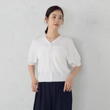 【接触冷感・ウォッシャブル】2WAY半袖 カーディガン