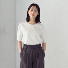 【接触冷感】スリーブデザイン カットソー