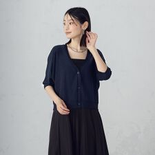 クロップド ラメ ドルマンシルエット カーディガン