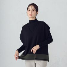 バイカラー オーバーサイズベスト