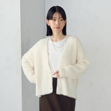 【ウォッシャブル】シャギーニット　カーディガン