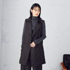 【セットアップ対応】ポリエステルツイル　ロングジレ