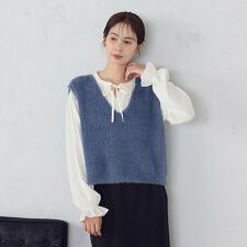 【ウォッシャブル】シャギー　ニットベスト