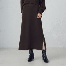 ライン配色　ニットタイトスカート / セットアップ対応