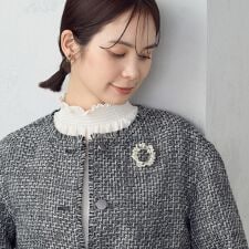 プラスチックパール　サークルブローチ