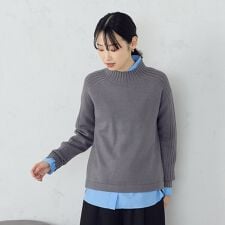 【ウォッシャブル】日本の色　ハイネックニット