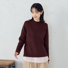 【ウォッシャブル】日本の色　ハイネックニット
