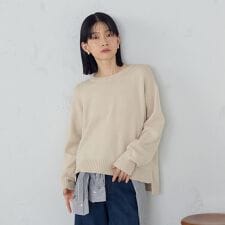 【ウォッシャブル】日本の色　クルーネックニット