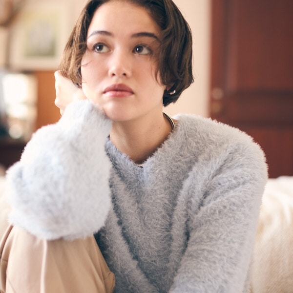 ウォッシャブル】シャギー Vネックニット | コムサイズム(COMME CA