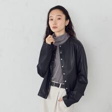 合成皮革 カーディガン / セットアップ対応