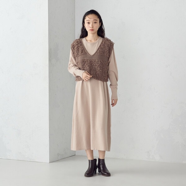 ジョーゼットプリーツコンビワンピース | ルージュ・ヴィフ ラクレ