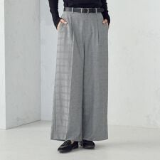 【セットアップ対応】ポリエステルレーヨン　ワイドパンツ