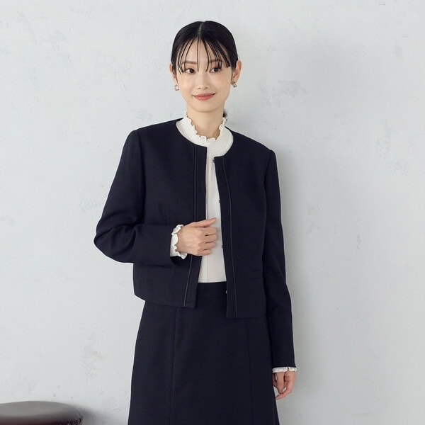 新品あり♡ビーミング ツイード ノーカラージャケット M〜L 卒業式 入学式 フロリア Flolia ツイードノーカラージャケット・フレアワンピースの2