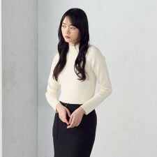 【ウォッシャブル】ベーシック ハイネックニット