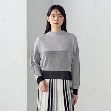 ストライプ柄ニット / セットアップ対応