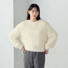 ネップシャギー ボートネック ニット