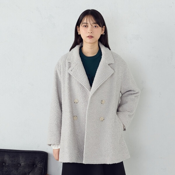 SHIPS スライバーチェックショートＰコート セール】スライバー チェック ショート Pコート（ピーコート）｜SHIPS