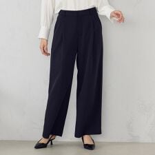 【宮城舞さん着用】【セットアップ対応】ポリエステルツイル タックワイドパンツ