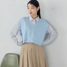 Vネックニットベスト