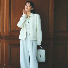 【宮城舞さん着用】ファンシーツイード ステンカラーショートジャケット