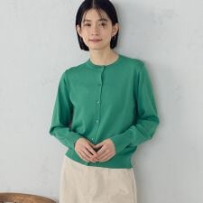 【UVカット・ウォッシャブル】ベーシック クルーネックカーディガン