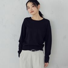 【UVカット・ウォッシャブル】ベーシック 2WAYネックニット