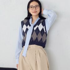 アーガイルＶネックベスト