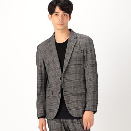 セットアップ対応】 ウォッシャブル グレンチェック ジャケット 