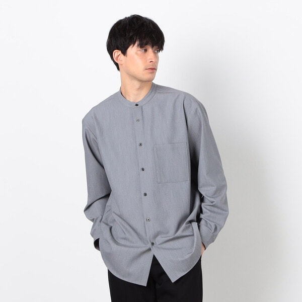 The CLASIK バンドカラーシャツ　ウールシルク The CLASIK＞ ウール カラーレス シャツ