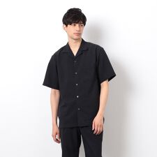【セットアップ対応】リネンライク ポリエステル オープンカラーシャツ