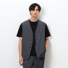 【セットアップ対応】ポリエステル 楊柳 ジレ
