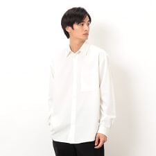 ウールライク ショートポイントカラー 長袖シャツ