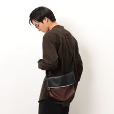 バイカラー ショルダー バッグ