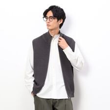 ジップアップ ニットベスト