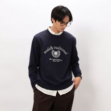 カレッジロゴ 刺繍プルオーバー