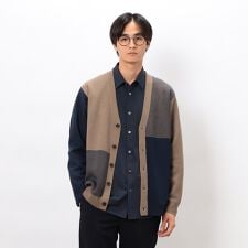 チェック柄ジャガードカーディガン