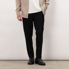 【スマートベーシックパンツ】ストレッチツイル 両面起毛 テーパードスラックス