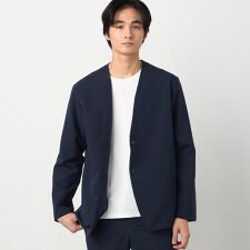 【セットアップ対応】ウールライク  ノーカラージャケット