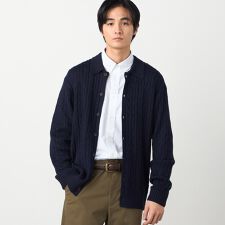 ケーブル柄 カーディガン