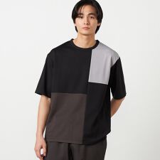 【吸水速乾】フェイクレイヤード ブロッキングTシャツ
