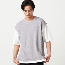 ケーブルレイヤードTシャツ