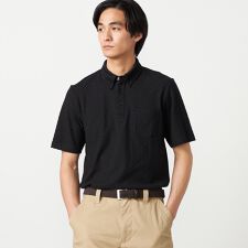 【吸水速乾】市松ジャカード ポロシャツ